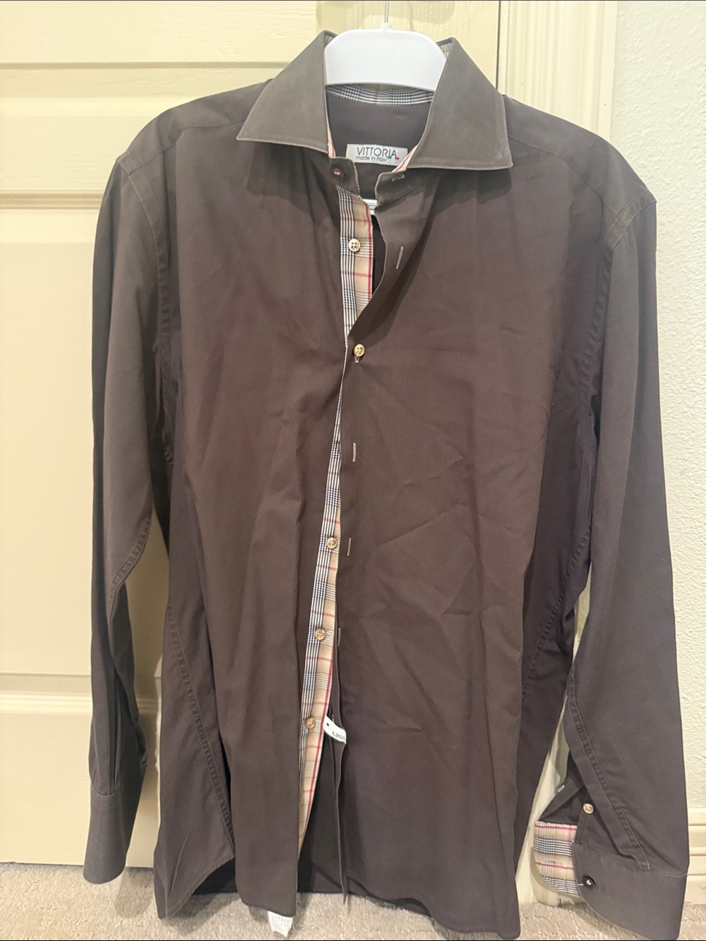 Vittoria Men's Brown Casual Button-Down Shirt